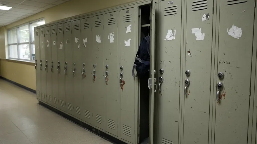 School hallway with lockers